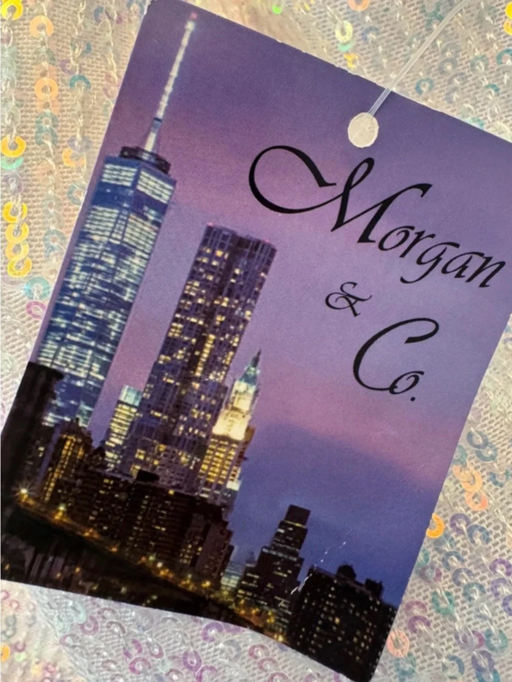 Morgan & Co. Iridescent Sequin Maxi Skirt - Silver